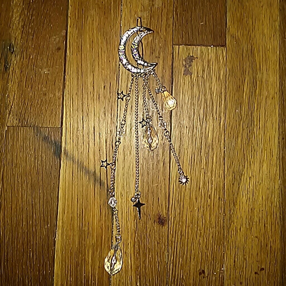 Beautiful boho crescent moon barrette